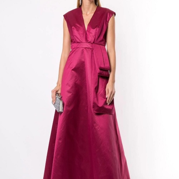 Greta Constantine v-neck sash-detailing gown - Picture 1 of 3